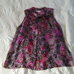 Modcloth button up tie neck blouse.